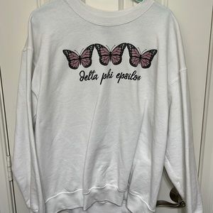 Delta phi epsilon butterfly crewneck